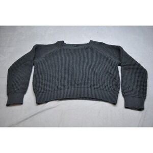 Aster Sweater Womens Large Gray Waffle Knit Pullover Crewneck Chunky Cozy Warm